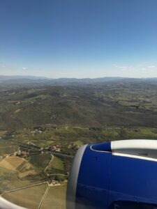 Flying in over Tuscany