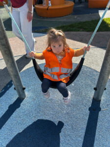 On the big-girl swing