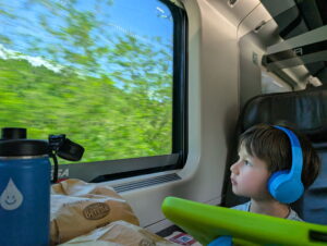 Boy on a train